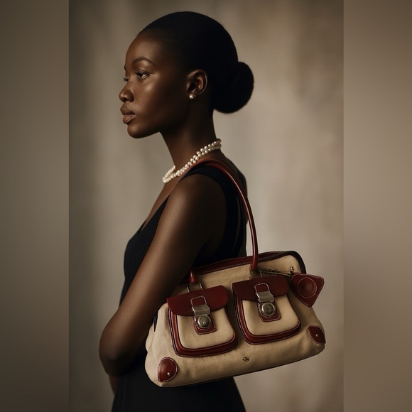 Dooney & Bourke Handbags - Dooney & Bourke Vintage Signature Anniversary double-pocket satchel